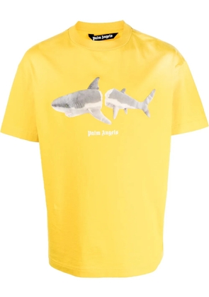 Palm Angels shark-print cotton T-shirt - Yellow