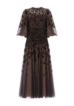 Needle & Thread Sylvia Rose round-neck midi dress - Black