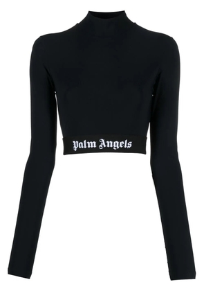 Palm Angels logo-underband crop top - Black