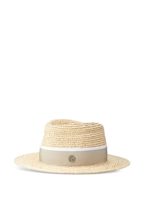 Maison Michel André ribbon-detailed fedora hat - Neutrals