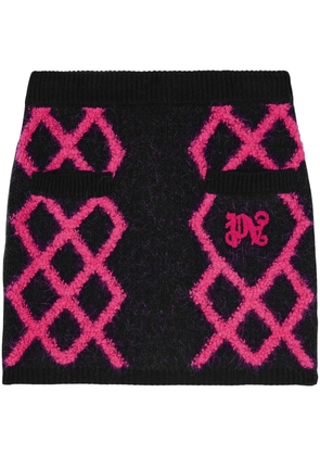 Palm Angels knitted argyle miniskirt - Blue