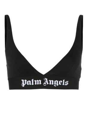 Palm Angels logo-tape triangle bra - Black