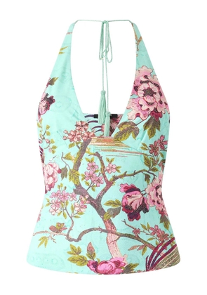 Roberto Cavalli floral-print top - Green