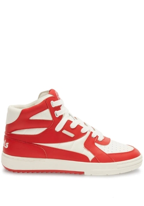 Palm Angels University high-top leather sneakers - White