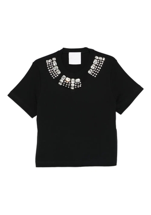 Loulou jewel-embellished T-shirt - Black
