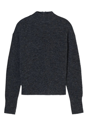 Closed mock-neck long-sleeve sweater - Grey