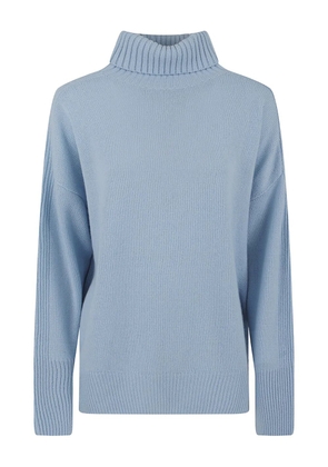 Allude roll-neck ribbed knitwear - Blue