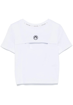 Marine Serre moon-logo cut-out T-shirt - White