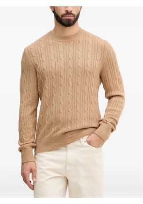 BOSS cable-knit crew-neck sweater - Neutrals