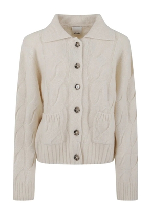 Allude cable-knit pocket cardigan - Neutrals