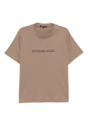 Michael Kors logo-embossed cotton T-shirt - Brown