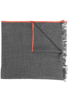 Brunello Cucinelli solid border fringed scarf - Grey