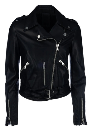 GIOCASTA zip-down biker jacket - Black