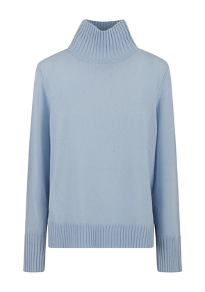 Allude high-neck ribbed knitwear - Blue