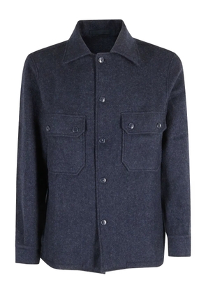 Fortela front-pockets wool shirt jacket - Blue