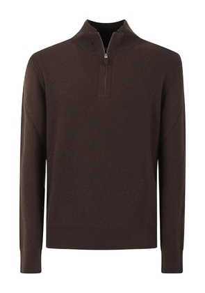 Zegna zip textured knitwear - Brown