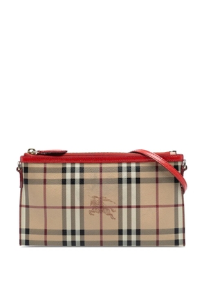 Burberry Pre-Owned 2000-2017 Haymarket Check Coated Canvas Peyton crossbody bag - Brown