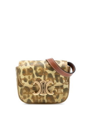 Celine Pre-Owned 2023 Mini Calfskin Leopard Print Claude crossbody bag - Brown