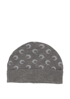 Marine Serre moon-print beanie hat - Grey