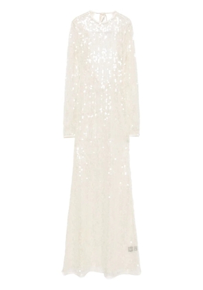 David Koma sequinned gown - Neutrals