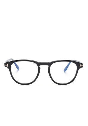 TOM FORD Eyewear logo-plaque square-frame glasses - Black
