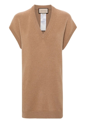 Gucci open-back cashmere top - Neutrals