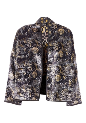 YAVI printed velvet jacket - Black