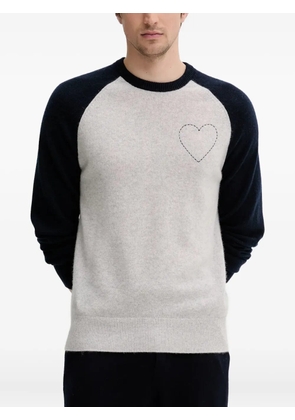 FROM FUTURE heart-appliqué raglan-sleeve sweater - Grey