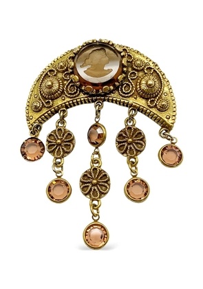 Jennifer Gibson Jewellery 1960s Goldette Intaglio Crescent brooch
