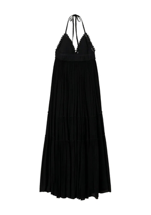 TWINSET crochet-halter tiered maxi dress - Black