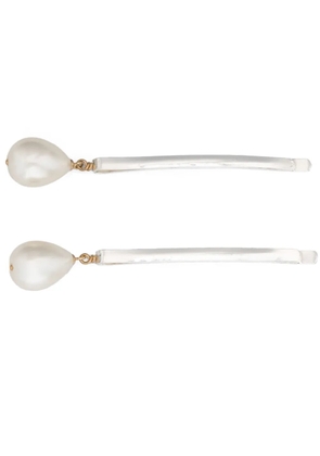 BEATRIZ PALACIOS Pearl Drop hair pins (set of two) - Silver