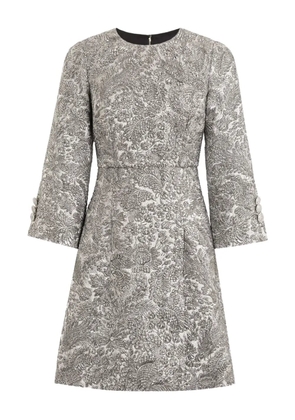 Dolce & Gabbana floral-jacquard lamé mini dress - Silver