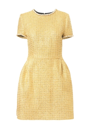 Carolina Herrera embellished tweed mini dress - Yellow