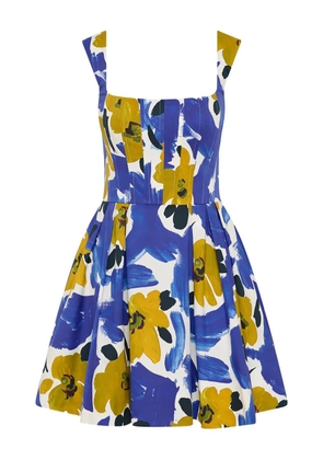 Rebecca Vallance floral-print pleated dress - Blue