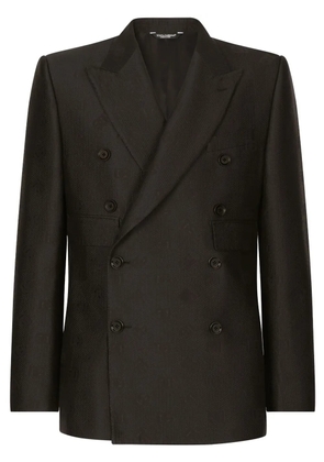 Dolce & Gabbana monogram-jacquard double-breasted blazer - Black