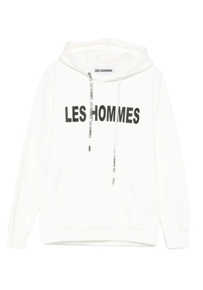 Les Hommes Urban logo-detail hoodie - White