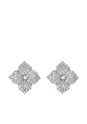 Piranesi 18K white gold small Fiore diamond earrings - Silver
