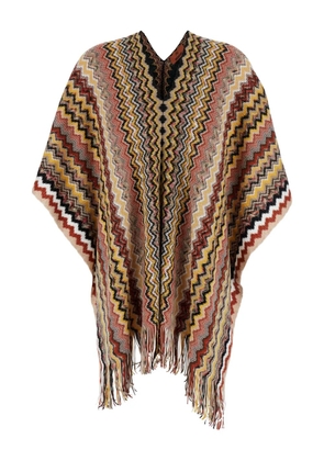 Missoni zigzag-pattern poncho - Yellow