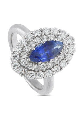 LB Exclusive platinum diamond sapphire ring - Silver