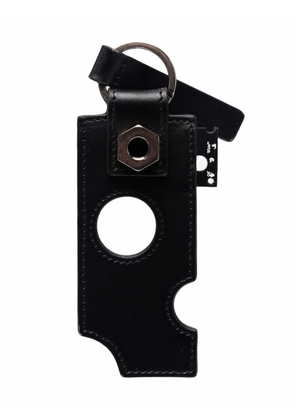 Off-White cut-out leather keyring - Black
