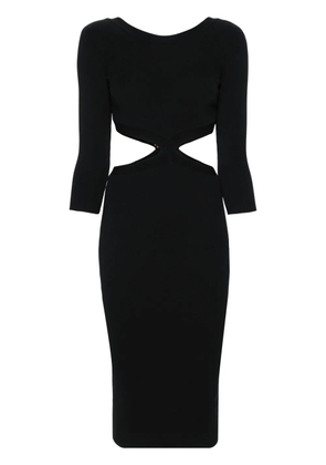 Elisabetta Franchi cut-out ribbed midi dress - Black