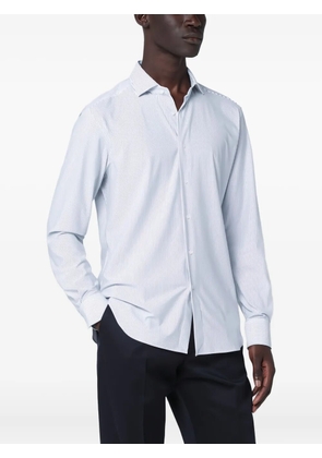 Xacus long-sleeve striped-pattern shirt - White