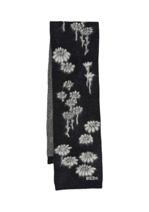 032c melting daisies scarf - Black