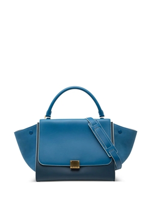 Celine Pre-Owned 2019 Small Drummed Calfskin and Suede Trapeze satchel - Blue