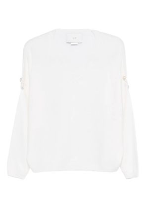Vanisè pearl V-neck knitwear - Neutrals