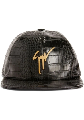 Giuseppe Zanotti Cohen crocodile-effect baseball cap - Black