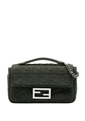 Fendi Pre-Owned 2021-2025 Zucca Embossed Technical Fabric Chain Midi Baguette shoulder bag - Green
