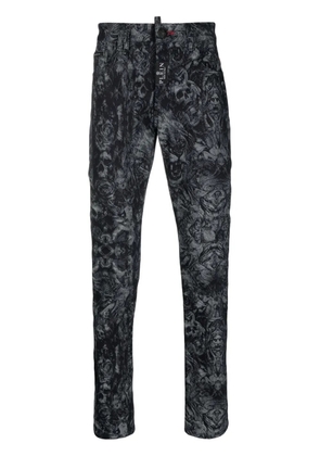 Philipp Plein mid-rise tapered-leg jeans - Black