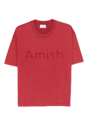 AMISH logo-print T-shirt - Red