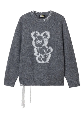 Mini Cream bear-graphic sweater - Grey